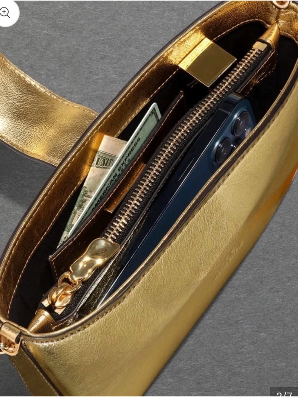 Alexis Bittar Metallic Gold Chain-Shoulder Bag